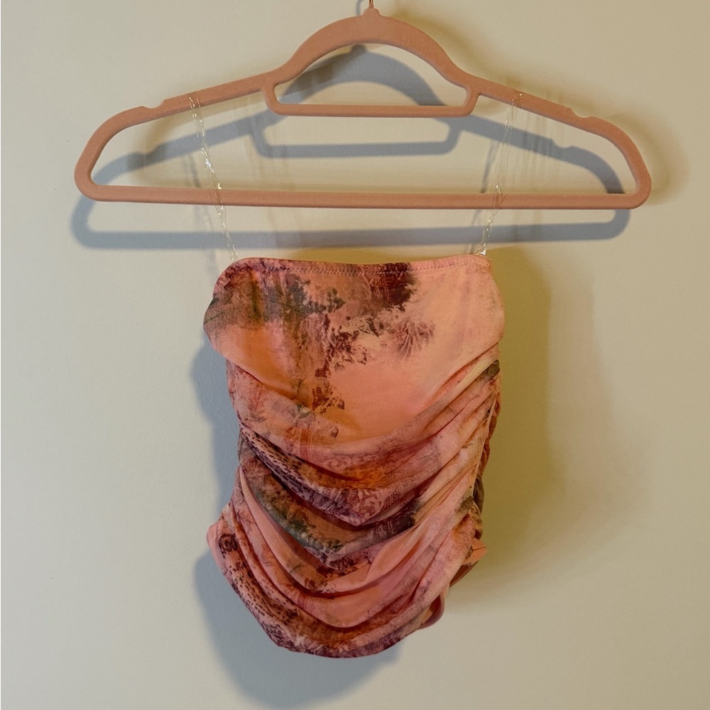 White Fox Boutique Peach Tube Top